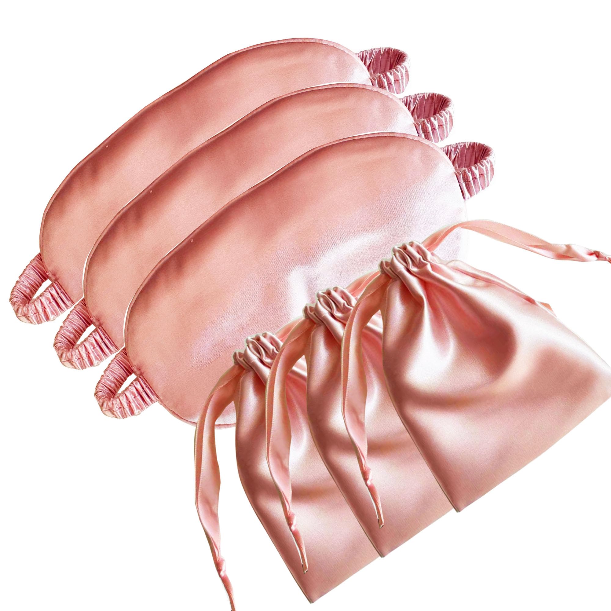 3-Count Pink Satin Eye Masks for Sleep